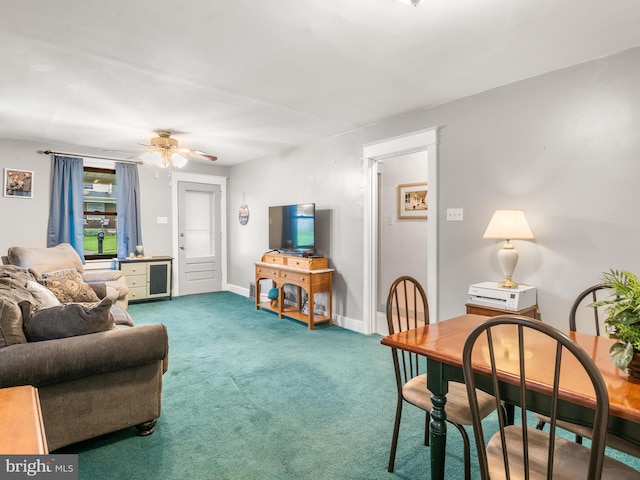 1065 Broadway Blvd, Reading, PA 19607 - living area featuring carpet floors and ceiling fan