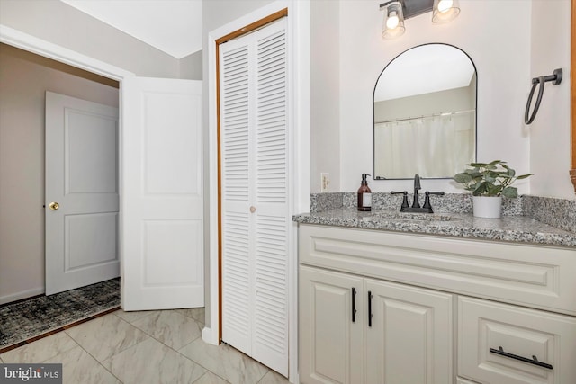 2 Forest Trl, Fairfield, PA 17320 - full bathroom featuring a closet, vanity, and marble finish floors