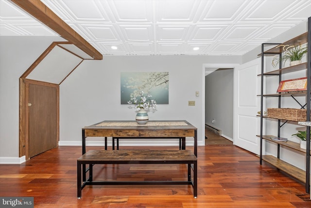 2 Forest Trl, Fairfield, PA 17320 - hallway featuring baseboard heating, an ornate ceiling, wood finished floors, and recessed lighting