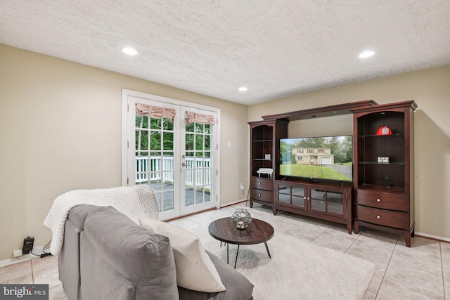 16041 Macedonia Dr, Woodbridge, VA 22191 - living area featuring tile patterned floors, a textured ceiling, and recessed lighting