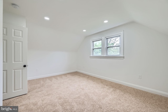 3814 Cedardale Rd, Baltimore, MD 21215 - additional living space featuring vaulted ceiling, carpet flooring, and recessed lighting