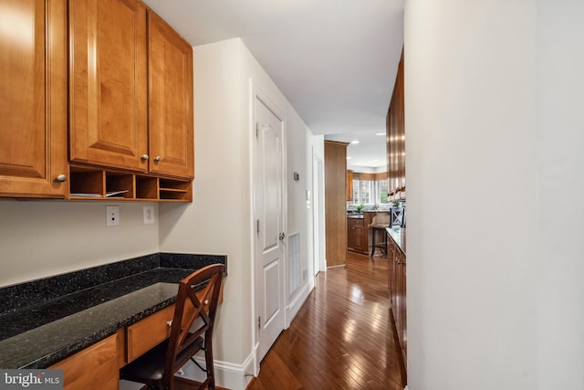 3716 Taft Ave, Alexandria, VA 22304 - hallway featuring dark wood-style flooring, recessed lighting, and an office area