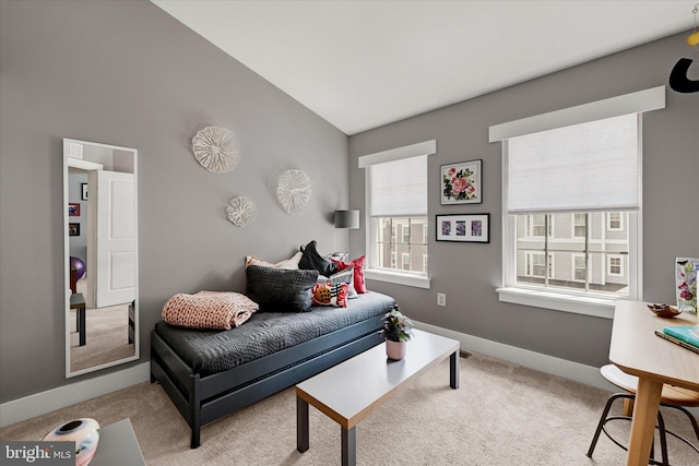 2596 Twin Birch Rd, Hanover, MD 21076 - living area featuring carpet floors and vaulted ceiling