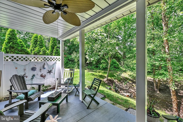 2596 Twin Birch Rd, Hanover, MD 21076 - view of patio featuring ceiling fan