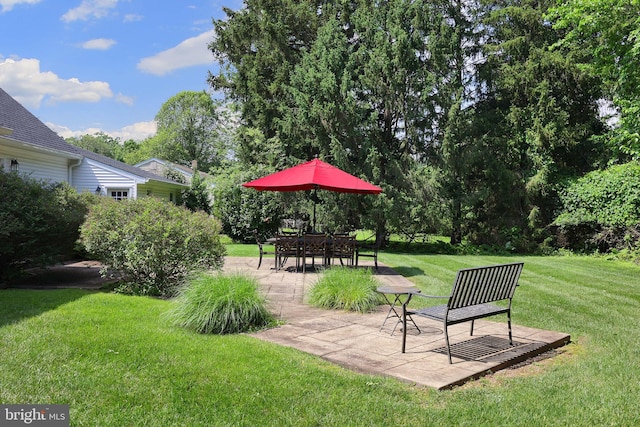 9 Morningside Dr, Pennington, NJ 08534 - view of green lawn featuring a patio area and outdoor dining space