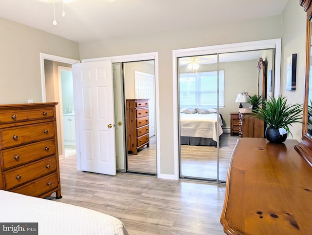 532 Sunrise Ave, Harbour View, Somers Point, NJ 08244 - bedroom with two closets and light wood-style flooring
