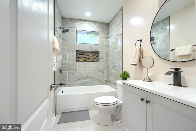 2721 Louise Ave, Baltimore, MD 21214 - bathroom with vanity, tub / shower combination, and recessed lighting