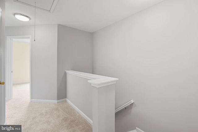 21024 Mossy Glen Ter, Ashburn, VA 20147 - hall featuring an upstairs landing, attic access, and carpet floors