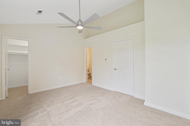 21024 Mossy Glen Ter, Ashburn, VA 20147 - unfurnished bedroom featuring carpet flooring, a walk in closet, ensuite bath, a closet, and high vaulted ceiling