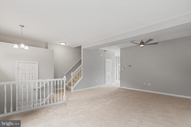 21024 Mossy Glen Ter, Ashburn, VA 20147 - empty room featuring carpet, stairs, and ceiling fan
