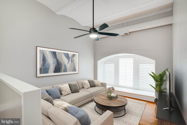 825 N 29th St Unit 1B, Philadelphia, PA 19130 - living area featuring ceiling fan and wood finished floors