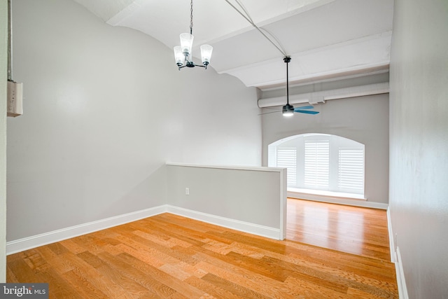 825 N 29th St Unit 1B, Philadelphia, PA 19130 - unfurnished room with a chandelier, light wood-style flooring, and ceiling fan