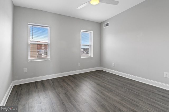 816 Carroll St, Baltimore, MD 21230 - unfurnished room featuring a ceiling fan, dark wood-style flooring, and healthy amount of natural light
