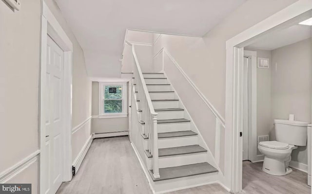 1832 E Buckshutem Rd, Millville, NJ 08332 - stairway featuring wood finished floors and baseboard heating