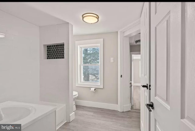 1832 E Buckshutem Rd, Millville, NJ 08332 - full bathroom featuring wood finished floors, a shower, and vanity