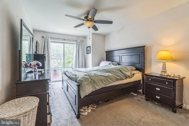 9001 Ridge Ave Unit 31, Philadelphia, PA 19128 - bedroom with carpet floors, access to outside, and ceiling fan