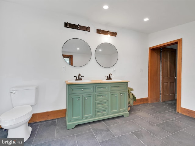 221 Orchard St, Auburn, PA 17922 - full bath featuring double vanity, recessed lighting, and tile patterned flooring