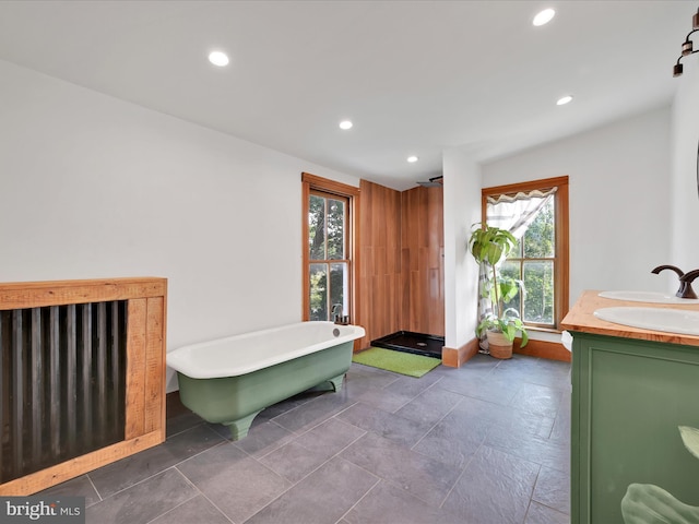 221 Orchard St, Auburn, PA 17922 - full bath with a freestanding bath, recessed lighting, and double vanity