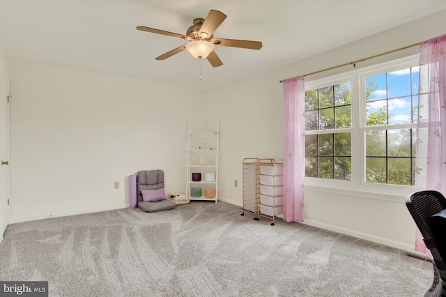 6222 Spring Knoll Dr, Harrisburg, PA 17111 - living area with carpet and ceiling fan