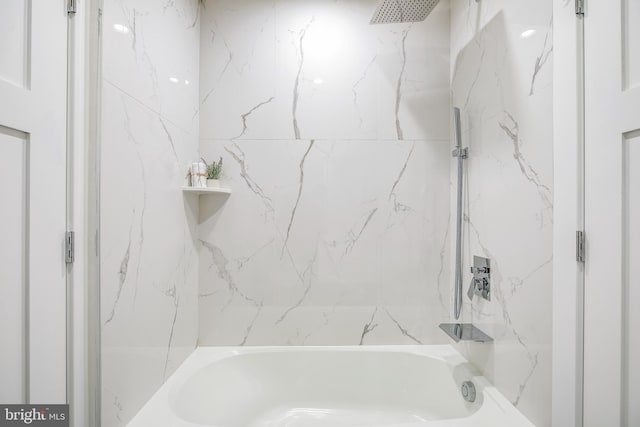 4901 1st St NW Unit 5, Washington, DC 20011 - bathroom featuring a combined bath / shower with marble appearance