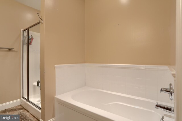 162 High Pointe Dr, Hummelstown, PA 17036 - full bathroom featuring a bath, a shower stall, and tile patterned floors