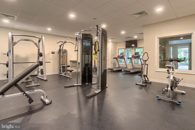 162 High Pointe Dr, Hummelstown, PA 17036 - gym with a drop ceiling and healthy amount of natural light