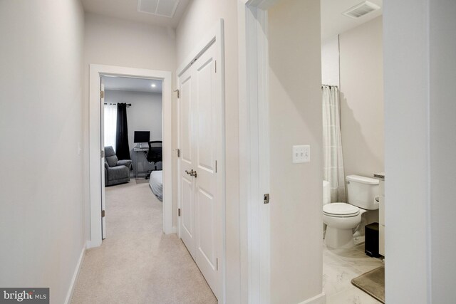 18351 Moss Garden Rd, Dumfries, VA 22026 - hall featuring light carpet and baseboards