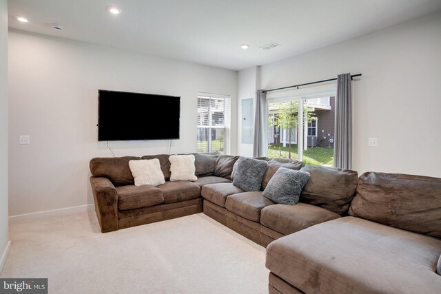 18351 Moss Garden Rd, Dumfries, VA 22026 - living area with carpet flooring and recessed lighting