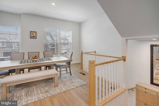 18351 Moss Garden Rd, Dumfries, VA 22026 - dining space featuring light wood finished floors and recessed lighting