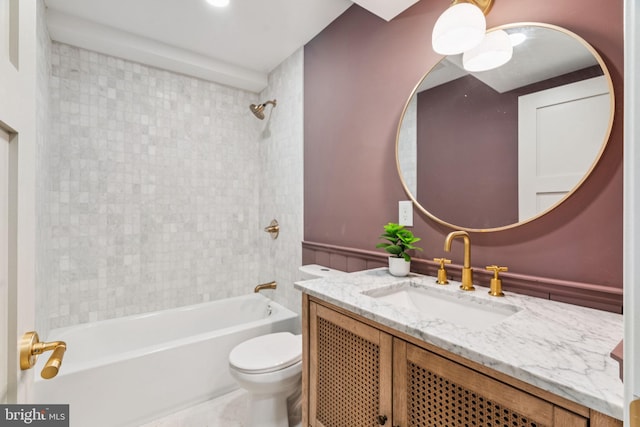 1310 E Passyunk Ave, Philadelphia, PA 19147 - bathroom with vanity, tub / shower combination, and wainscoting