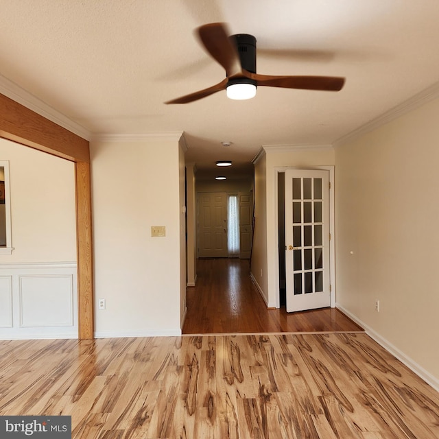 184 Steven Ln, Wilmington, DE 19808 - unfurnished room with wood finished floors, ceiling fan, and ornamental molding