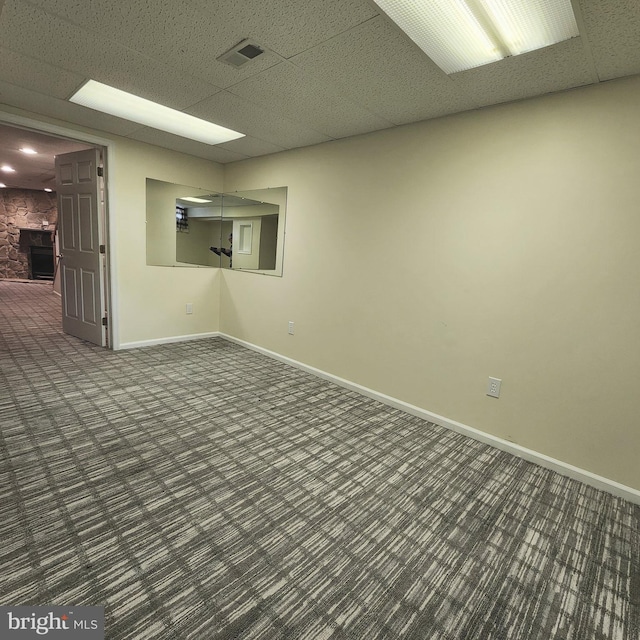 184 Steven Ln, Wilmington, DE 19808 - carpeted spare room featuring baseboards and a drop ceiling