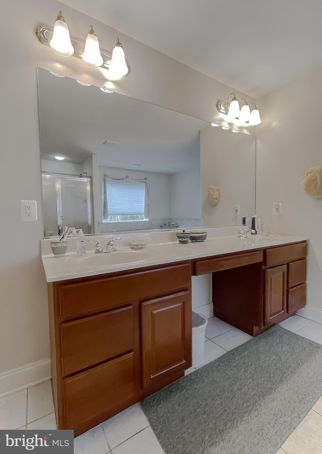 23273 Nicholson St, Hollywood, MD 20636 - bathroom featuring double vanity and tile patterned flooring