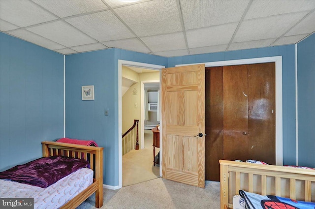 325 Summit Ave, Reading, PA 19607 - carpeted bedroom featuring a drop ceiling