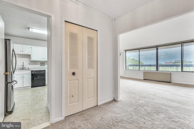 3701 S George Mason Dr Unit 611N, Falls Church, VA 22041 - hallway with light carpet and a textured ceiling