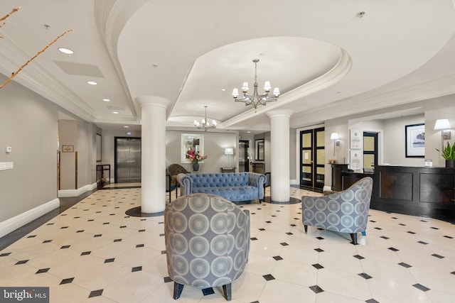 3401 38th St NW Unit 411, Washington, DC 20016 - building lobby with crown molding and recessed lighting