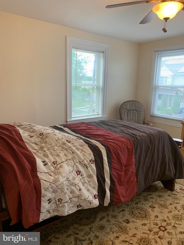 554 Locust St, Bristol, PA 19007 - bedroom featuring multiple windows and ceiling fan