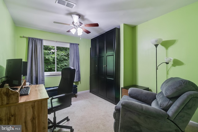 10560 S Faulkner Rd, Faulkner, MD 20632 - office featuring light carpet and ceiling fan