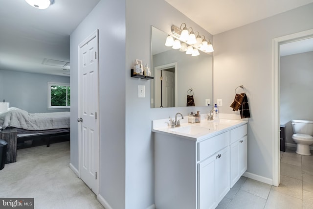 10560 S Faulkner Rd, Faulkner, MD 20632 - full bath with double vanity and tile patterned floors