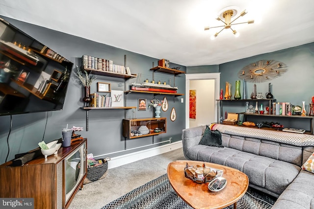 15 Willowbrook Ave, Lansdowne, PA 19050 - living area featuring carpet floors and baseboards