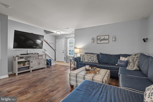 121 Westpoint Dr, Carlisle, PA 17013 - living area with stairs and wood finished floors