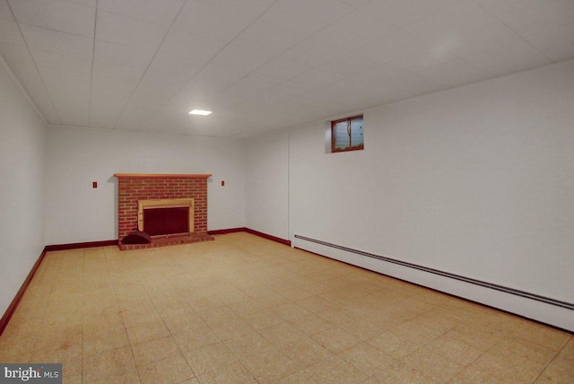21024 Jefferson Blvd, Smithsburg, MD 21783 - finished basement featuring a baseboard radiator and a fireplace