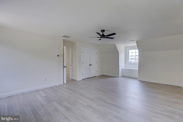24750 Peterkins Rd, Georgetown, DE 19947 - additional living space with light wood-type flooring and a ceiling fan