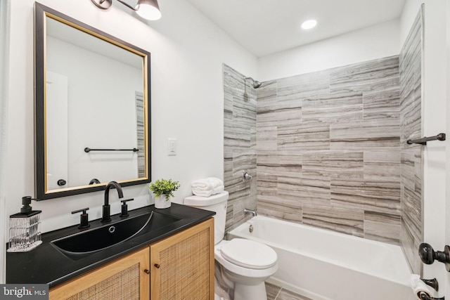 1935 S Hemberger St, Philadelphia, PA 19145 - full bathroom with vanity, tub / shower combination, and recessed lighting