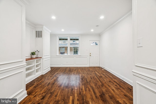 1935 S Hemberger St, Philadelphia, PA 19145 - spare room featuring wood finished floors, ornamental molding, and recessed lighting