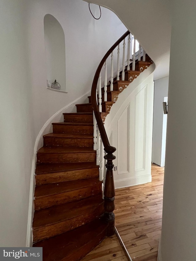 525 Scott St, Baltimore, MD 21230 - stairs featuring wood-type flooring
