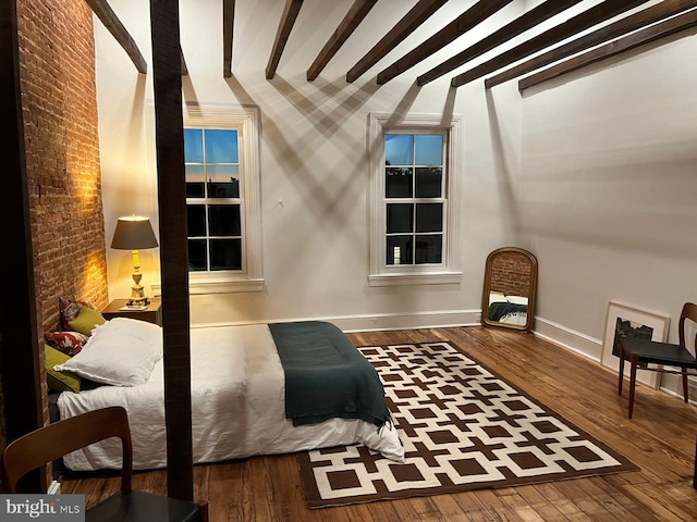 525 Scott St, Baltimore, MD 21230 - bedroom featuring wood finished floors and beam ceiling