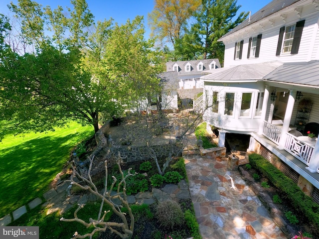 3634 Chain Bridge Rd, Fairfax, VA 22030 - view of grassy yard with a garage