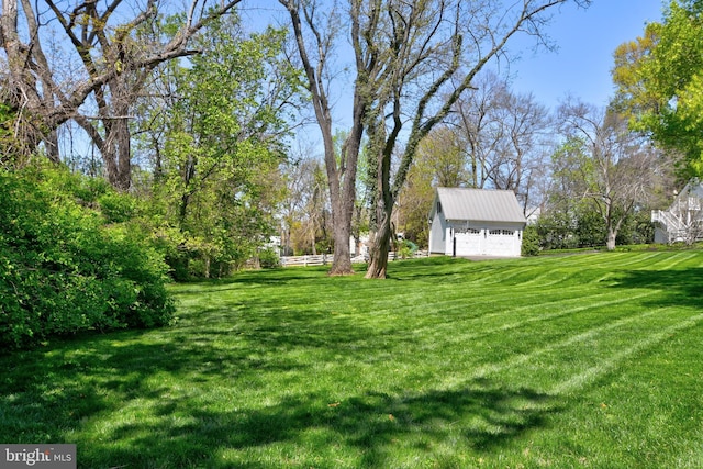 3634 Chain Bridge Rd, Fairfax, VA 22030 - view of green lawn with an outdoor structure