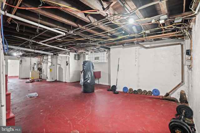7019 Algard St, Philadelphia, PA 19135 - below grade area featuring gas water heater